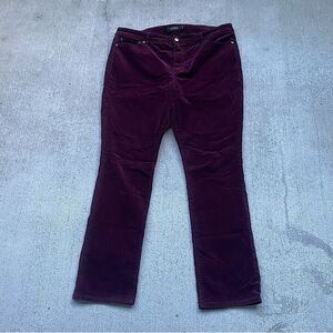 Lauren Ralph Lauren black label burgundy corduroy stretch trousers women’s 18